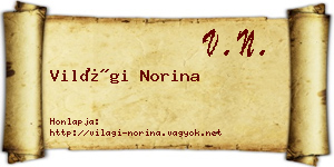 Világi Norina névjegykártya